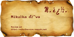 Mikulka Éva névjegykártya