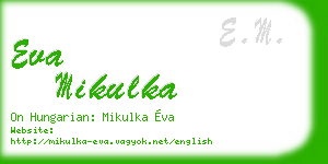 eva mikulka business card