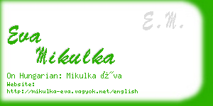 eva mikulka business card